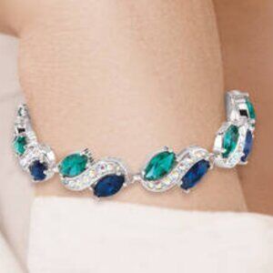 The Blue Wave Crystal Bracelet By Danbury Mint